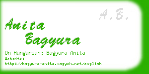anita bagyura business card